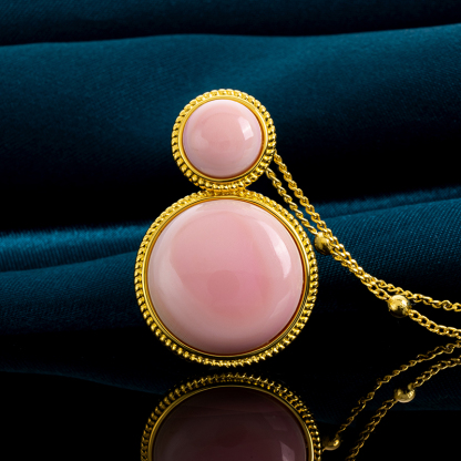 Natural Queen Conch Pink Round Necklace - Elegant Women's Collar Chain