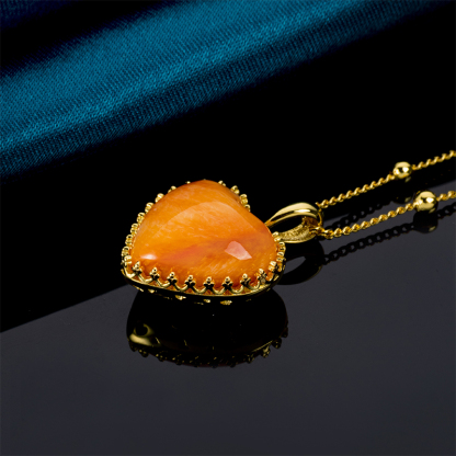 Minimalist Heart Necklace - Natural Spiny Oyster Shell Pendant with Elegant Chain