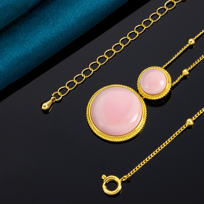 Natural Queen Conch Pink Round Necklace - Elegant Women's Collar Chain