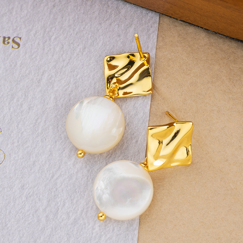 Elegant MOP Drops - 18K Gold Plated Korean Style