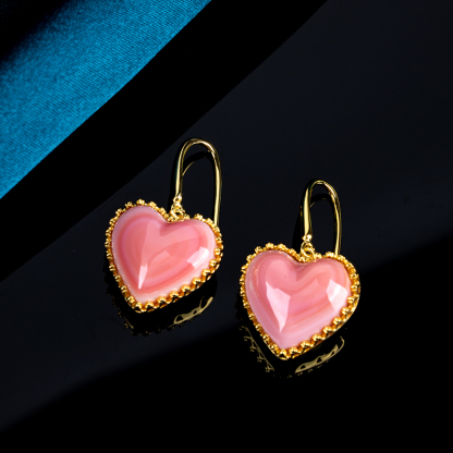 Original Cute Queen Conch Heart Earrings | 18K Gold Plated Hook