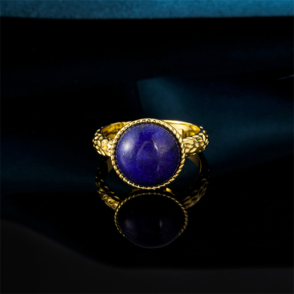 Adjustable Lapis Hammered Ring – Raw Beauty for the Unconventional Queen