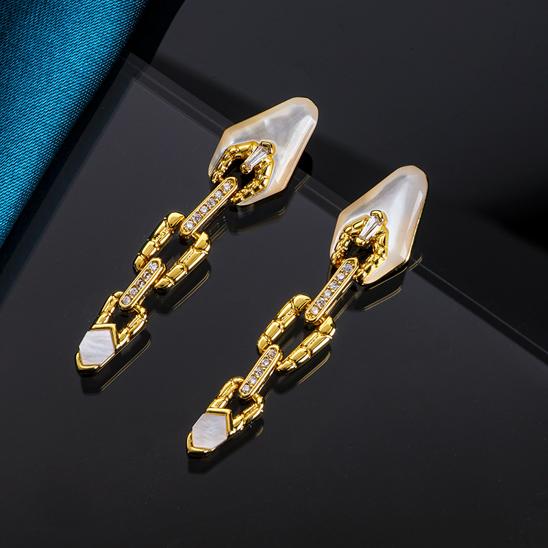Sacred Serpent Mother of Pearl Earrings