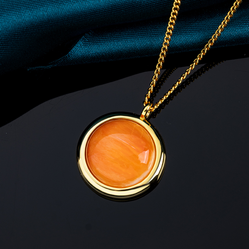 Natural Spiny Oyster Necklace Women – Minimalist Round Shell Choker, Boho Collarbone Jewelry