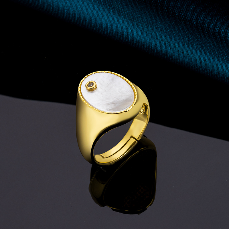 Chic Mother-of-Pearl Adjustable Ring