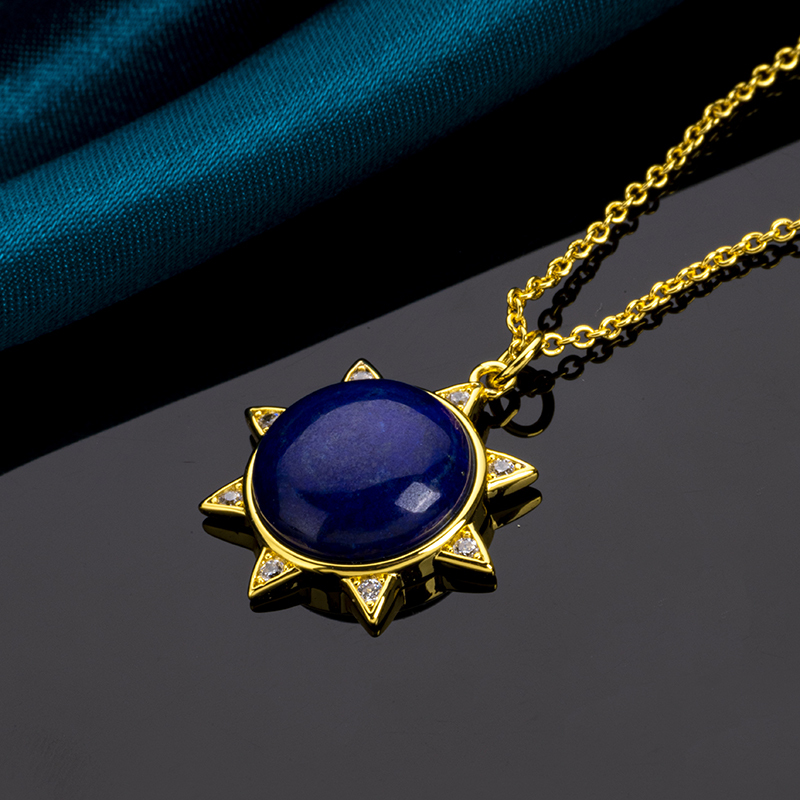 Antique European Lapis  Lazuli Star Necklace