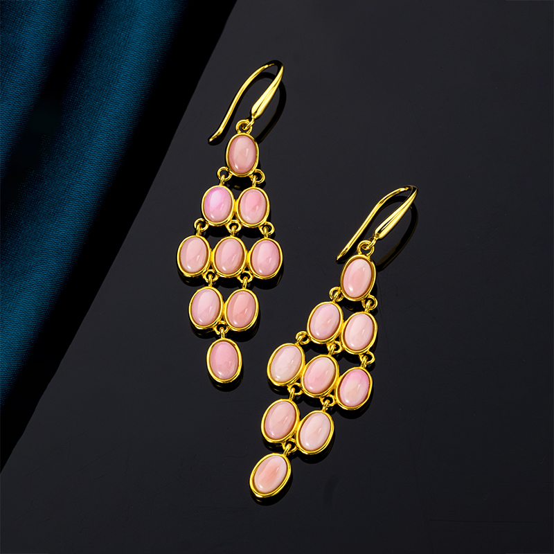 French Queen Conch Floral Luxury Earrings