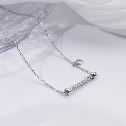 Korean Fashion Horizontal Bar Necklace - Hyphen Collarbone Chain