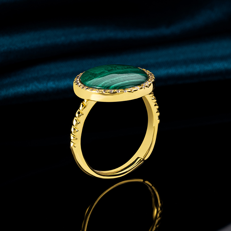 Timeless Natural Malachite Statement Ring