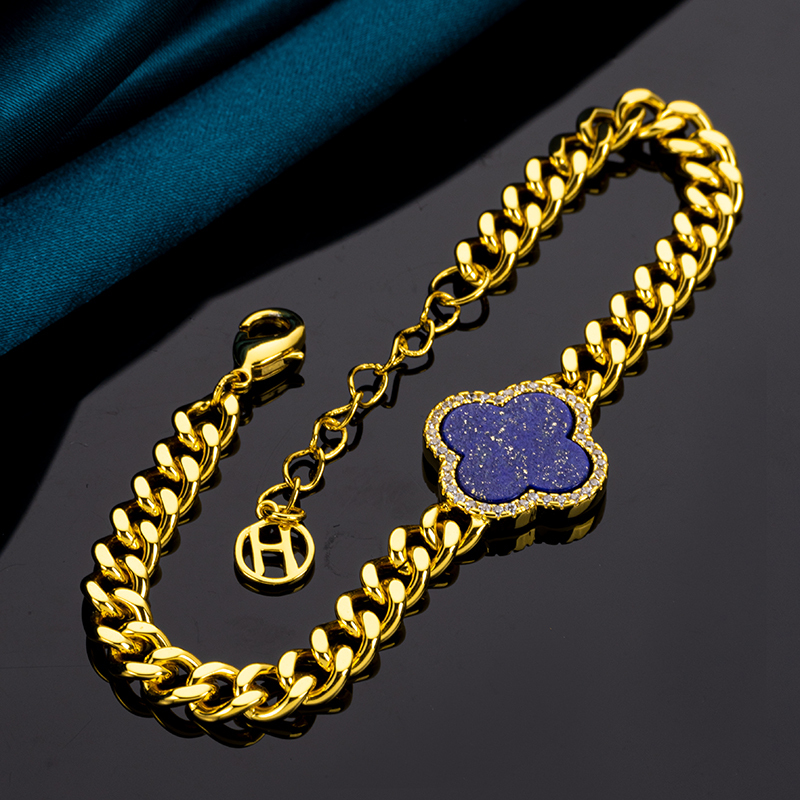 Lapis Lazuli Cuban Chain Bracelet