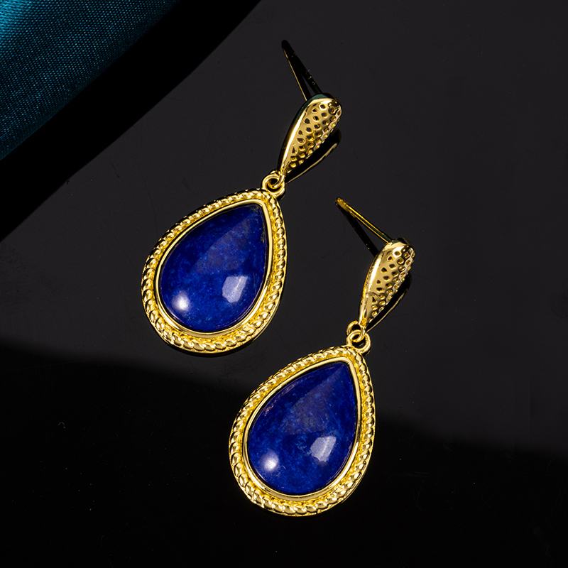Timeless Lapis Lazuli Waterdrop Dangle Earrings
