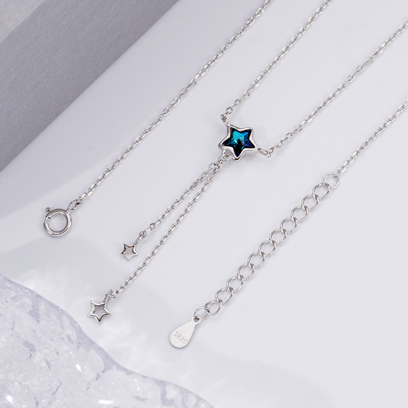 Ocean Blue Star Necklace - .925 Sterling Silver
