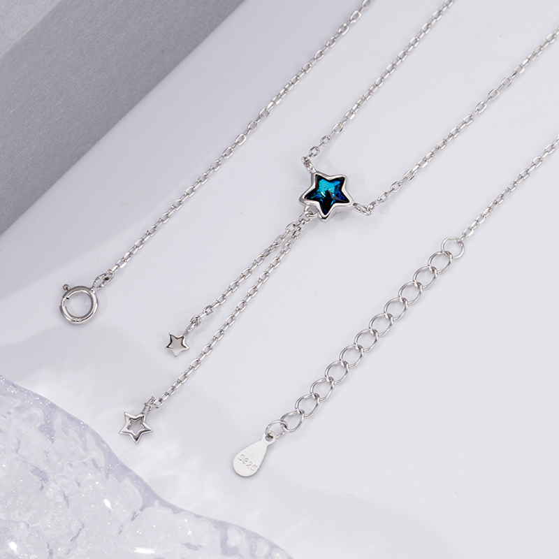 Ocean Blue Star Necklace - .925 Sterling Silver