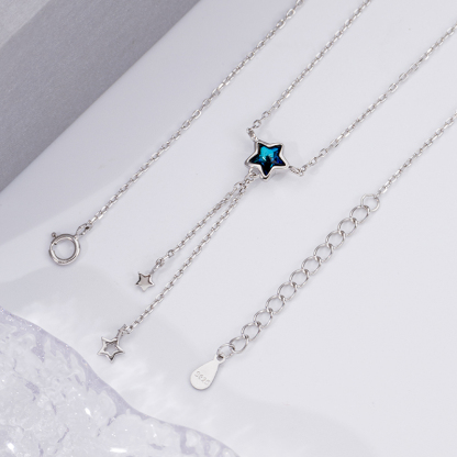 Ocean Blue Star Necklace - .925 Sterling Silver