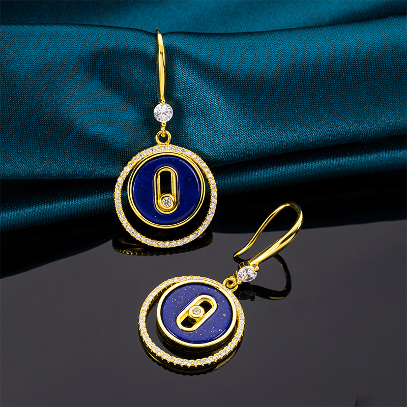 Korean Style Lapis Hoops: Natural & Luxe