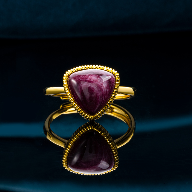 Regal Purple Spiny Oyster Geometric Ring