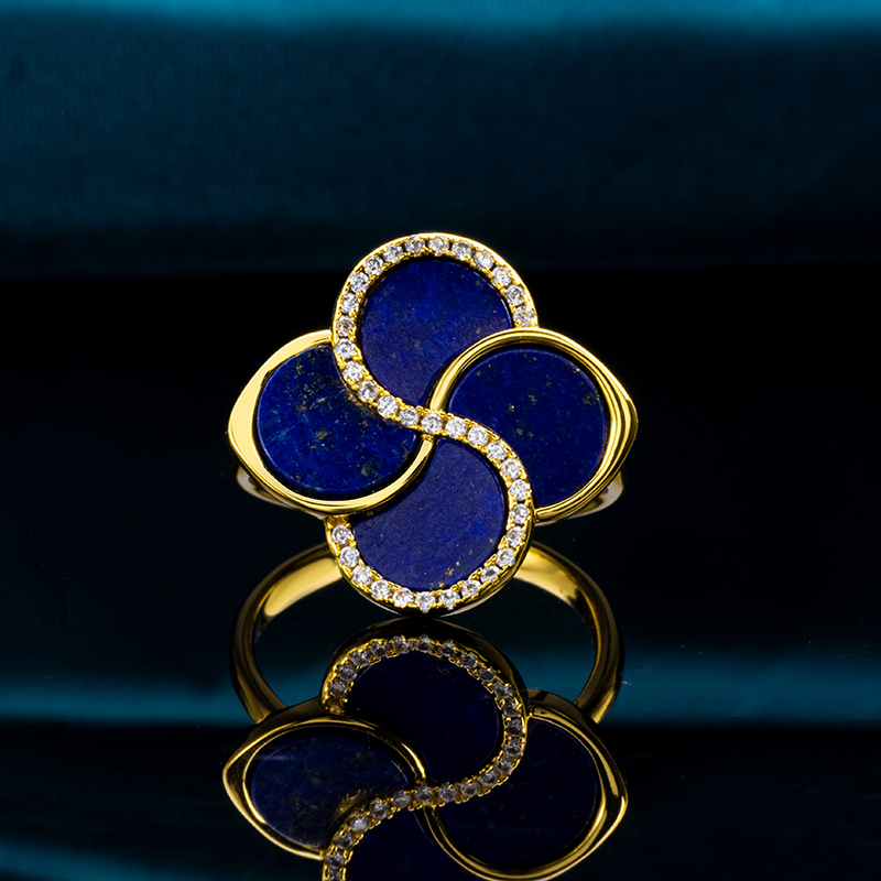 Natural Lapis Lazuli Square Ring
