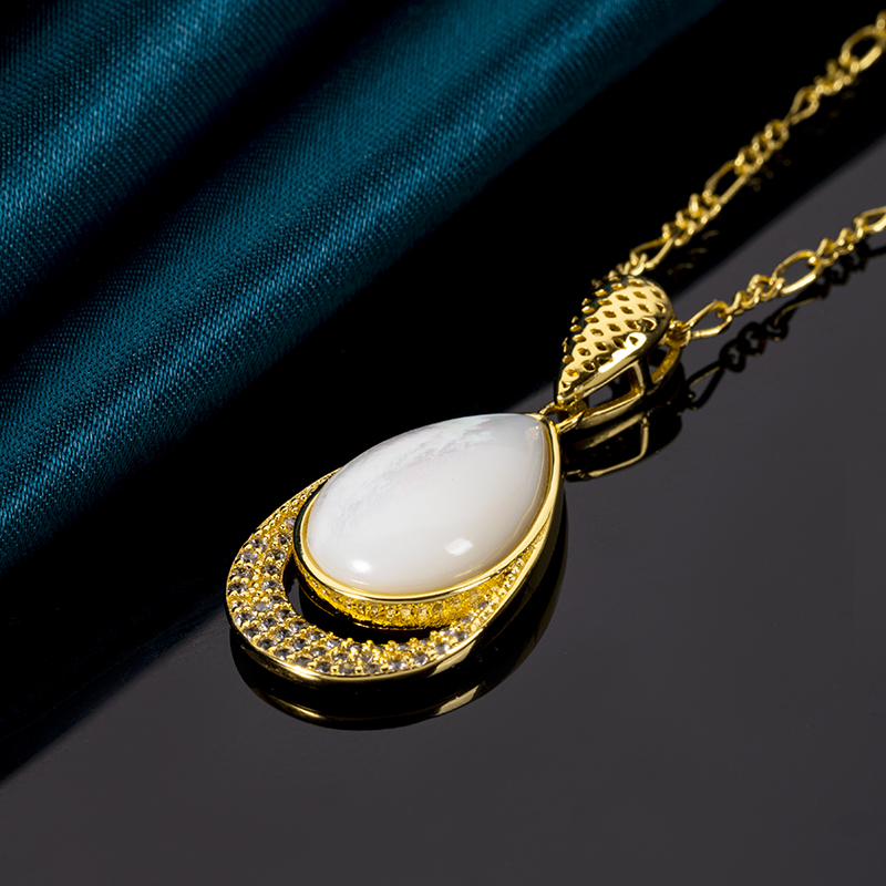 Luxury Teardrop Natural White MOP Pendant