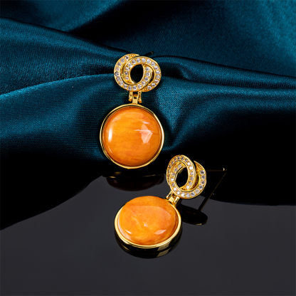 Natural Spiny Oyster Dangle Earrings for Women - Summer Luxury Jewelry