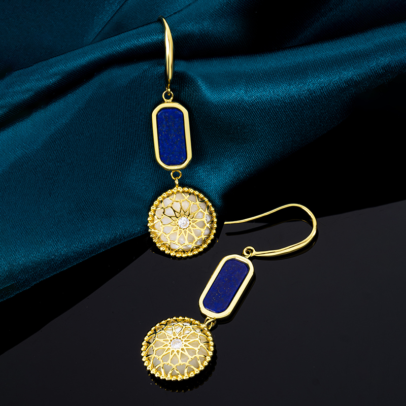 Royal Baroque Lapis Lazuli & MOP Pavé Earrings