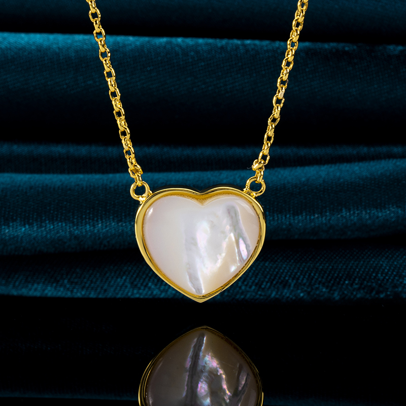 Luminous Heart White MOP Necklace