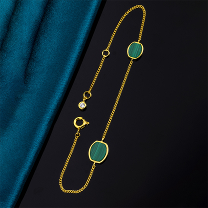 Minimalist Geometric Malachite Bracelet