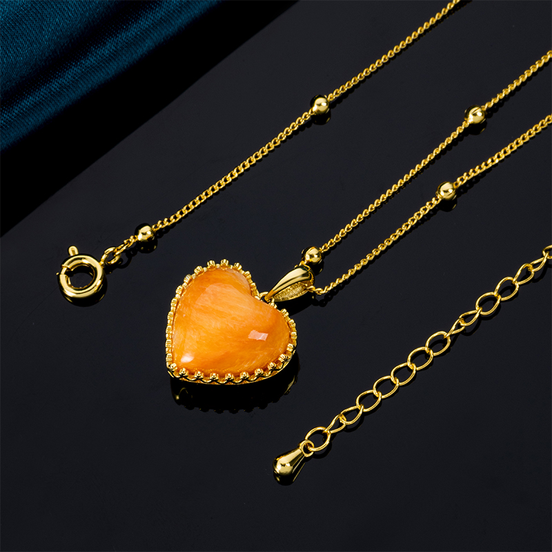 Minimalist Heart Necklace - Natural Spiny Oyster Shell Pendant with Elegant Chain