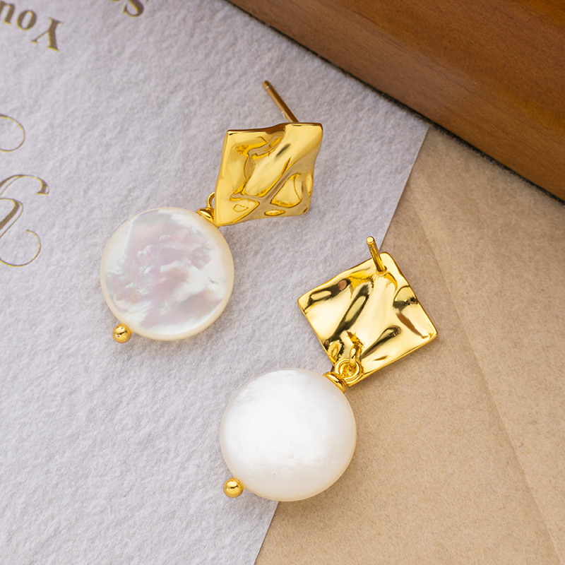 Elegant MOP Drops - 18K Gold Plated Korean Style