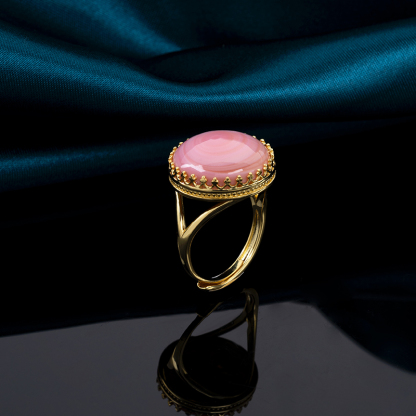 Elegant Queen Conch Crown Ring | Extra Large Round