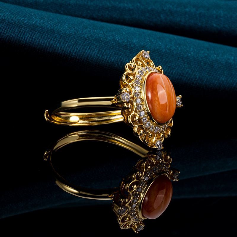 French Vintage Spiny Oyster Ring – Natural Shell Statement Jewelry for Women