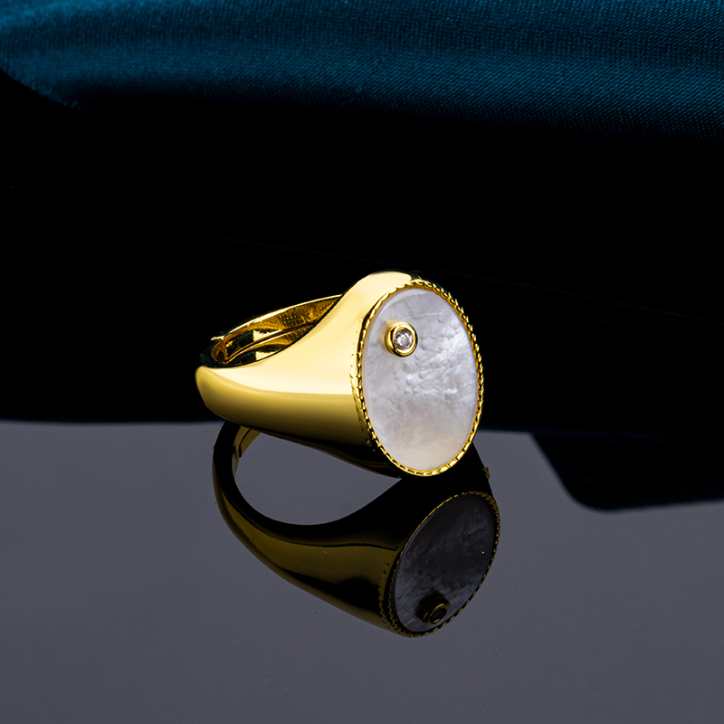 Chic Mother-of-Pearl Adjustable Ring
