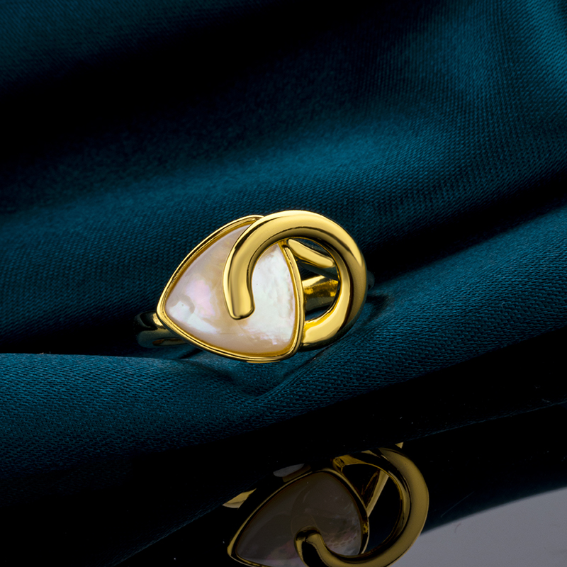Artisan MOP Triangle Statement Ring