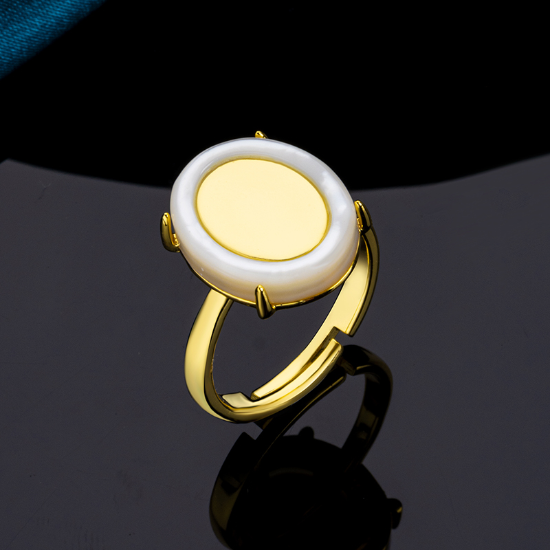 18K Gold Plated Oval Statement Ring