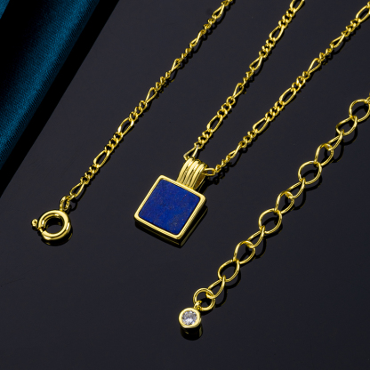 Celebrity Inspired Lapis Lazuli Square Necklace