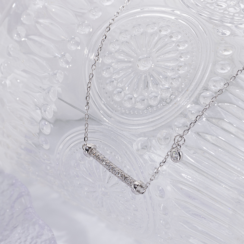 Korean Fashion Horizontal Bar Necklace - Hyphen Collarbone Chain