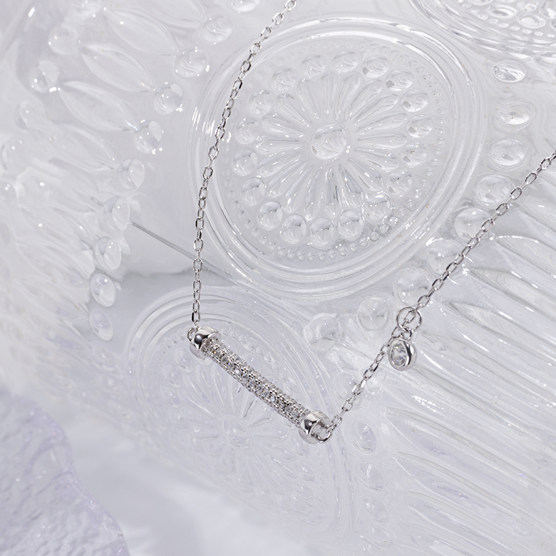 Korean Fashion Horizontal Bar Necklace - Hyphen Collarbone Chain