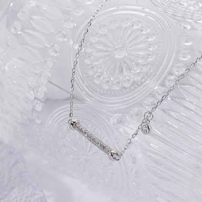 Korean Fashion Horizontal Bar Necklace - Hyphen Collarbone Chain