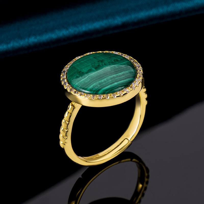 Timeless Natural Malachite Statement Ring