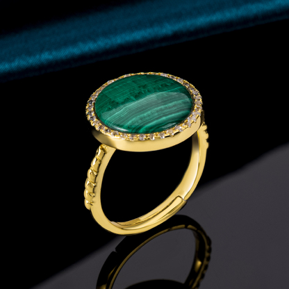 Timeless Natural Malachite Statement Ring