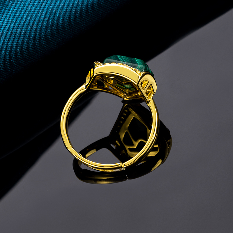 Chic Openable Natural Malachite Statement Jewelry