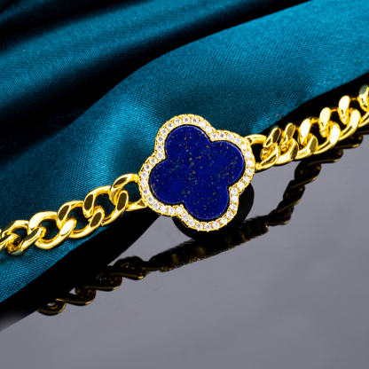 Lapis Lazuli Cuban Chain Bracelet