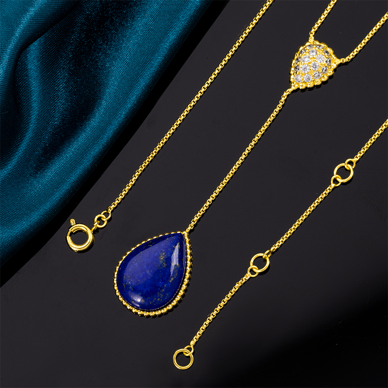 Genuine Lapis Lazuli Waterdrop Pendant