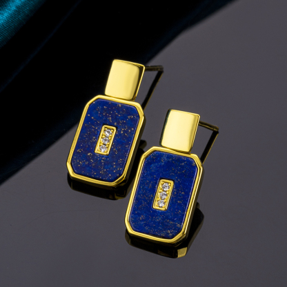 Celestial Lapis Lazuli Dangle Earrings