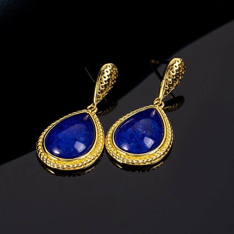 Timeless Lapis Lazuli Waterdrop Dangle Earrings