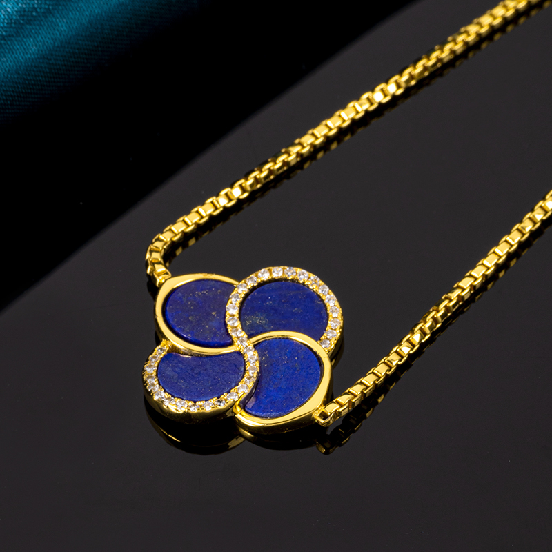 Natural Lapis Lazuli Clover Bracelet | Fashion Jewelry