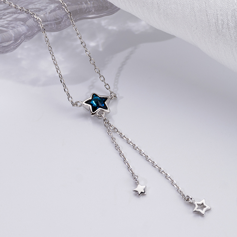 Ocean Blue Star Necklace - .925 Sterling Silver