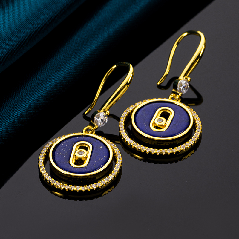 Korean Style Lapis Hoops: Natural & Luxe