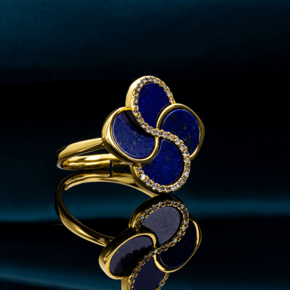 Natural Lapis Lazuli Square Ring
