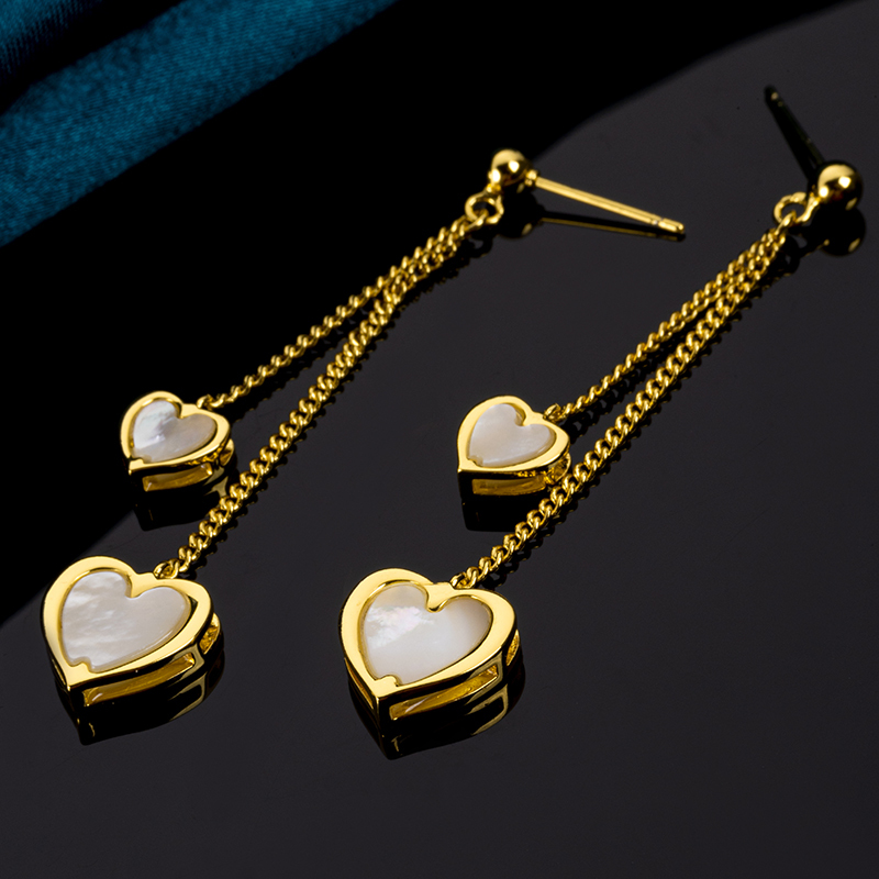 MOP Heart Earrings - Elegant & Romantic Jewelry