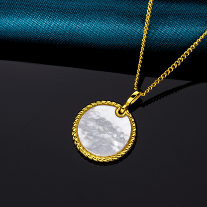 Minimalist Round MOP Necklace